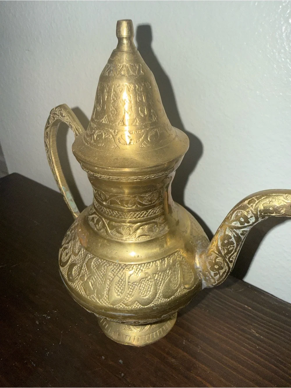 Vintage Brass Arabic Dallah Coffee Pot